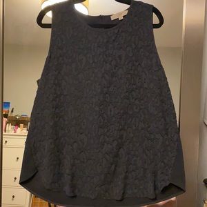 Loft Zebra Print Gray No Sleeve Blouse Sz XL